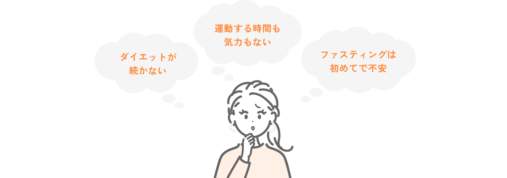 ダイエットが続かない・運動する時間も気力もない・ファスティングは初めてで不安